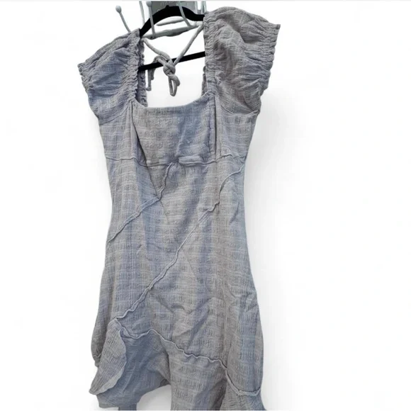 FREE PEOPLE Elle Cute Romantic Ruffles Asymmetrical Mini Dress Size M - Picture 2 of 4